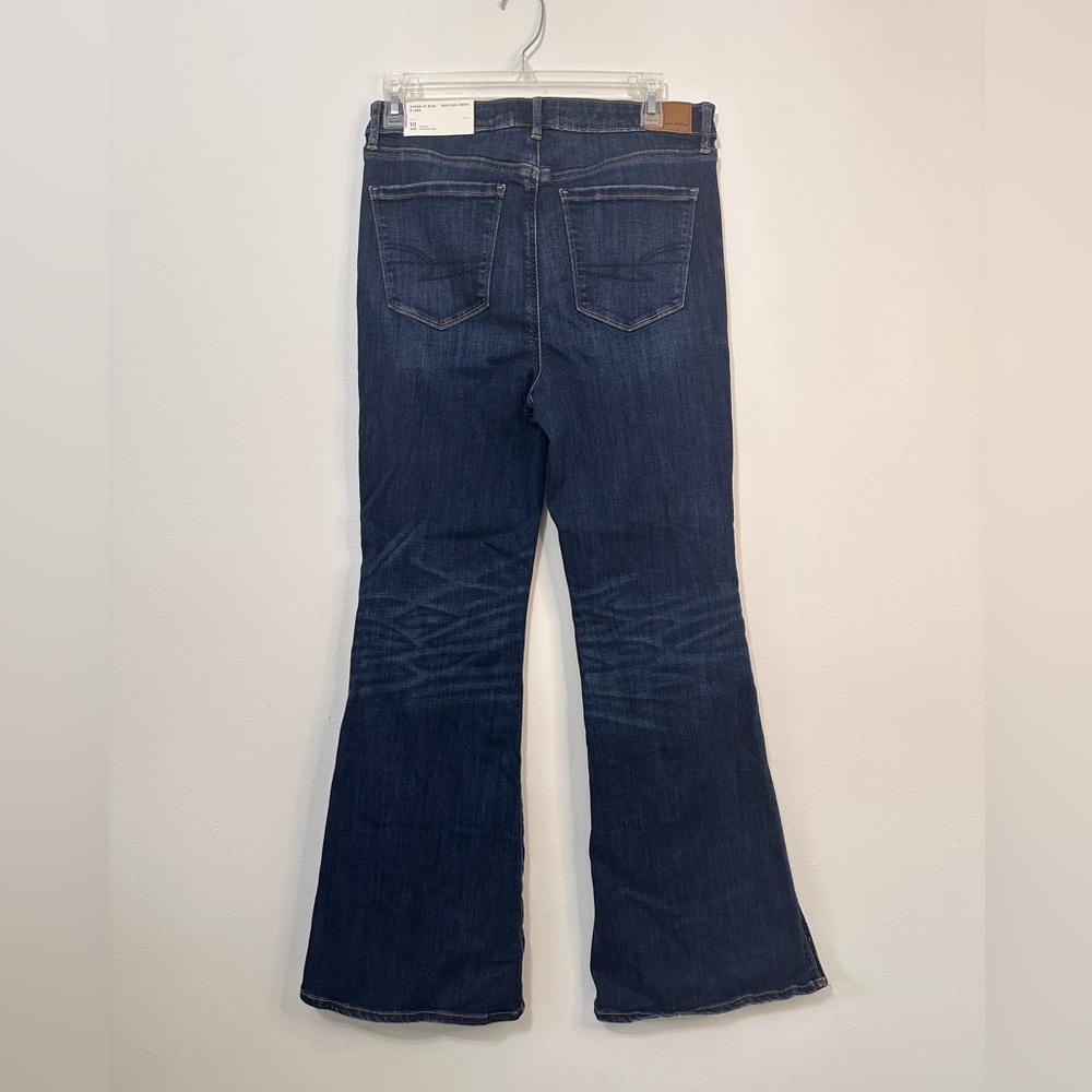 American Eagle Size 10 Women’s Hi Rise Flare Jeans Stretch Dark Wash NWT - Picture 2 of 5